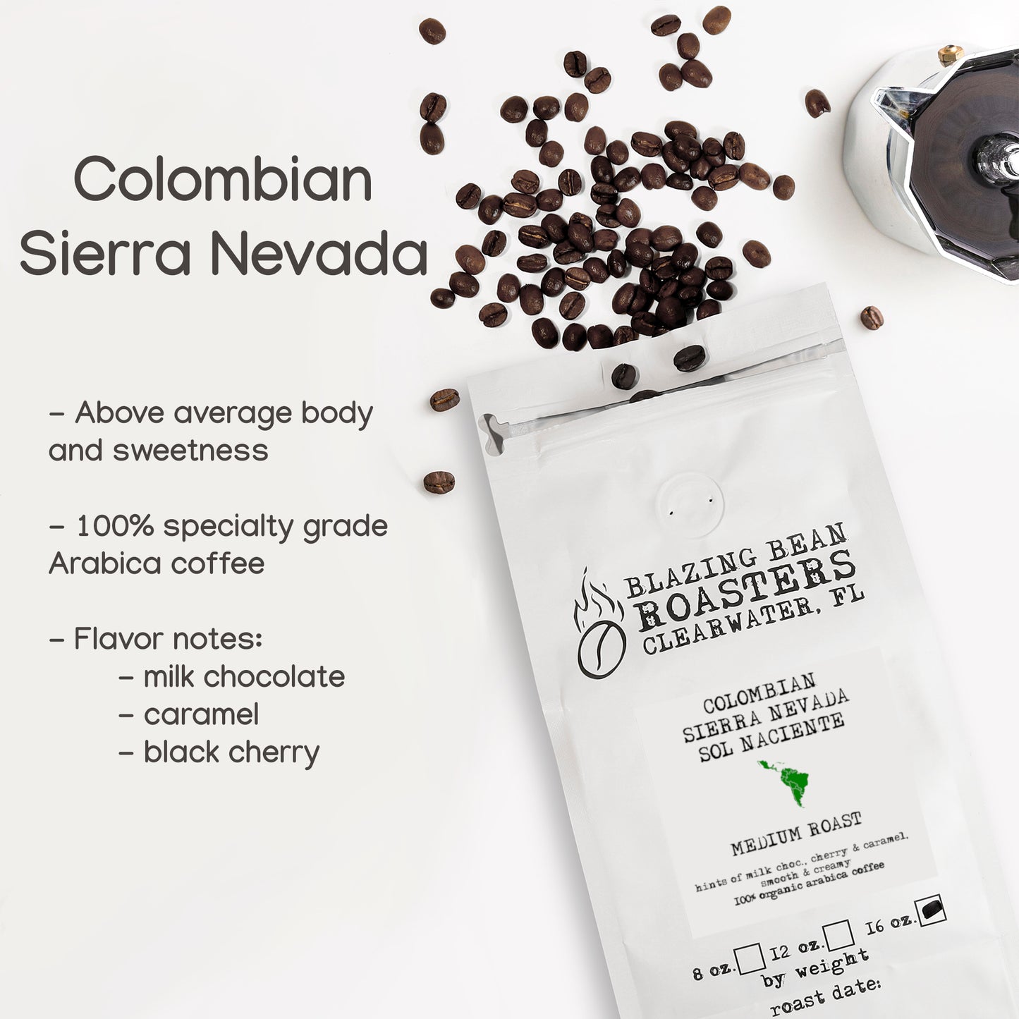 Organic Colombian Sierra Nevada Sol Naciente RFA (Rain Forest Alliance)